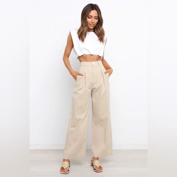 NWT Petal & Pup Omri Crop Top Shoulder Pads in White Size 12 - Picture 6 of 10